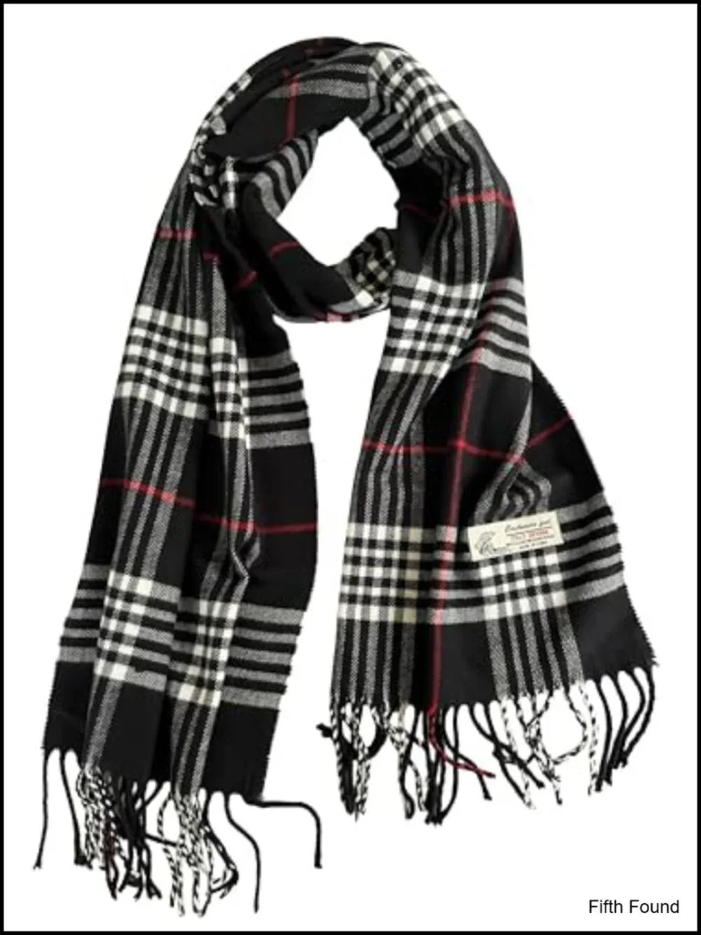 Cashmere-Feel Viscose Plaid Winter Scarf 72 x 12 Unisex